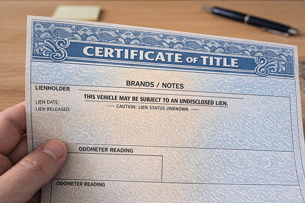 How States Handle the 'Undisclosed Lien' Title Brand