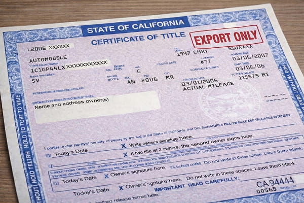 Impact of an 'Export Only' Vehicle Title Brand